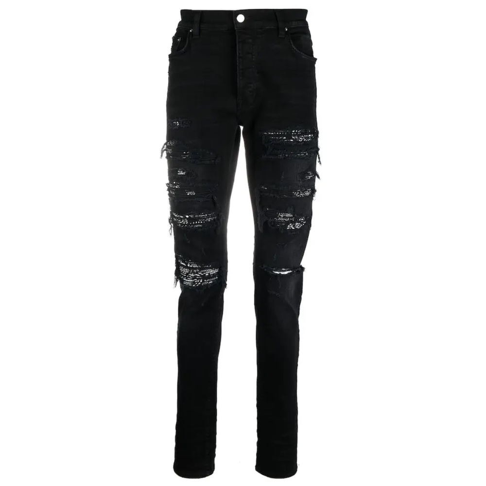 AMIRI Distressed Bandana Slim-Fit Jeans